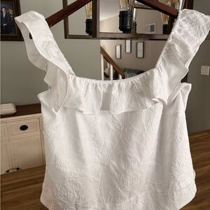 Lilly Pulitzer White Ruffled Blouse